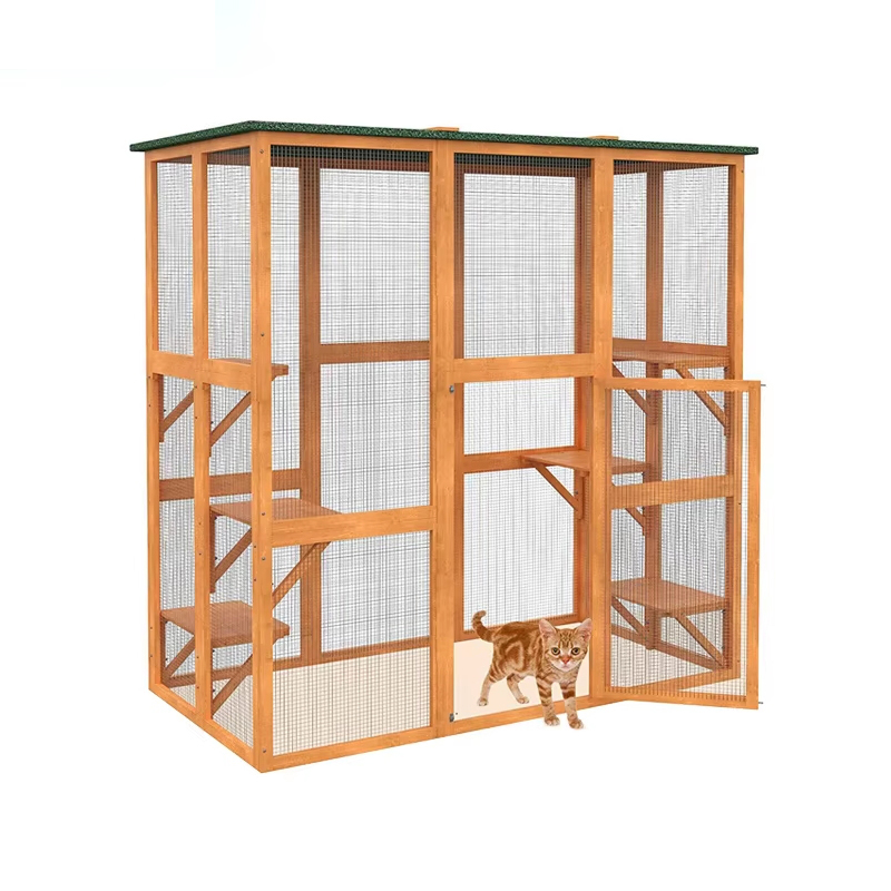 Maison de chat en bois extérieur Villa Cage imperméable