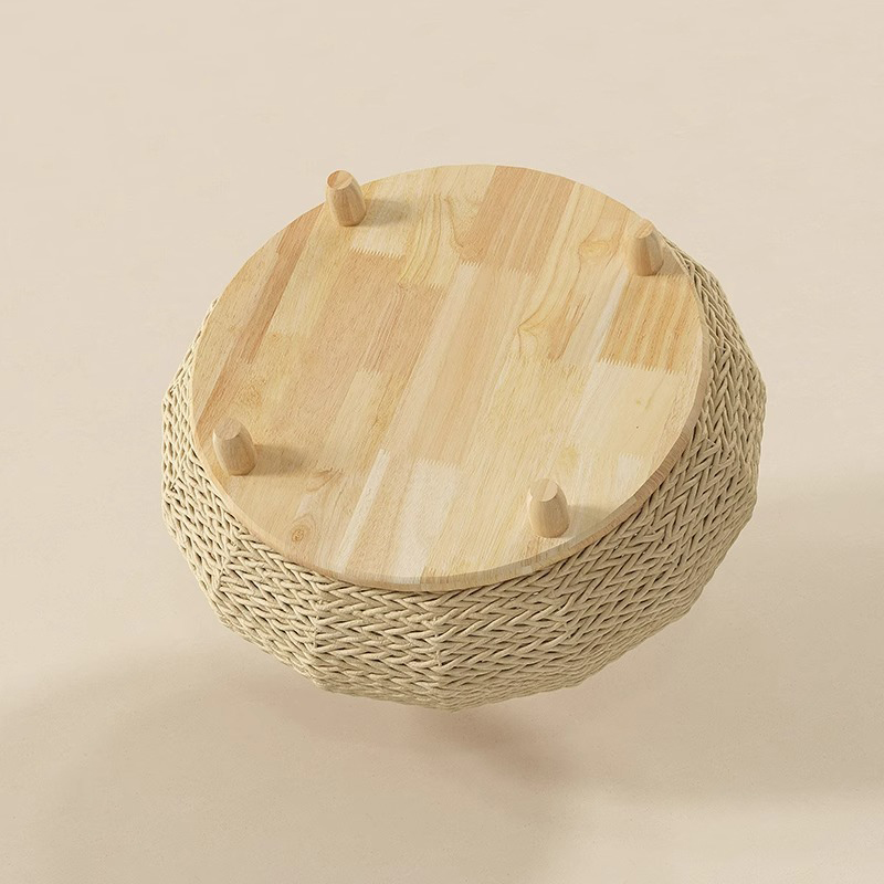 Lit de chien de chat tissé de papier kraft naturel fait à la main Lit de chien de chat tissé de papier kraft naturel fait à la main