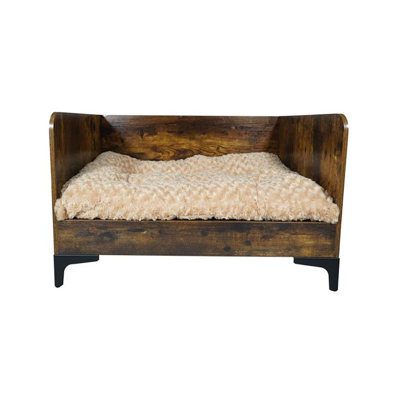 Lit de chien surégé moderne en bois surélevé avec cadre