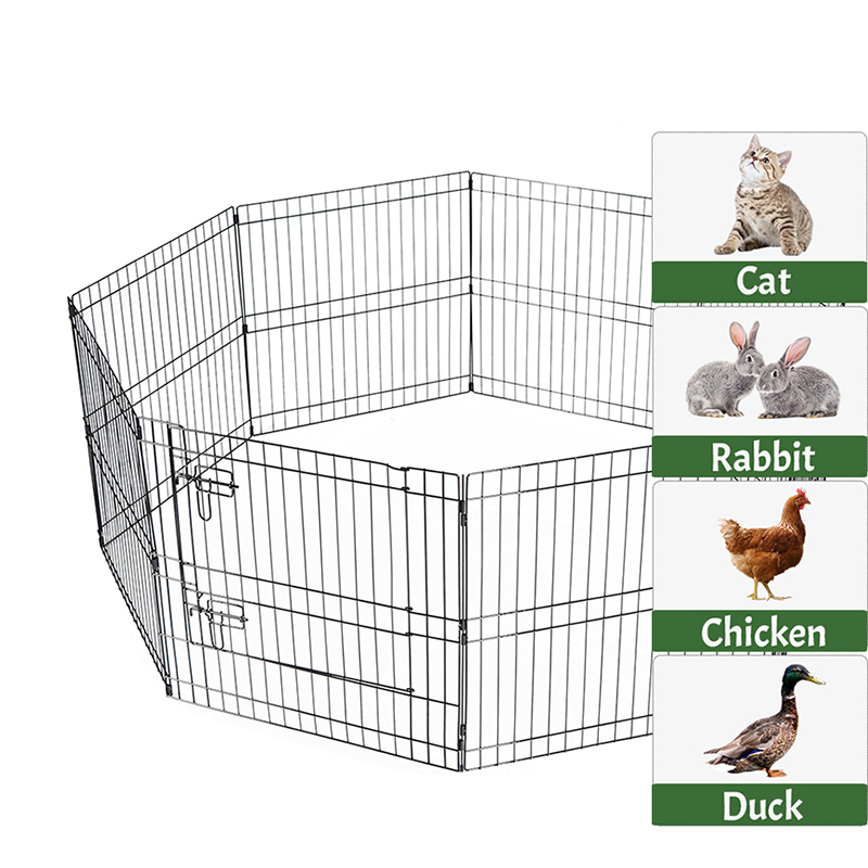 Penche de jeu de chiens en métal pliable à 8 panneaux avec couvercle supérieur et pavé inférieur Penche de jeu de chiens en métal pliable à 8 panneaux avec couvercle supérieur et pavé inférieur