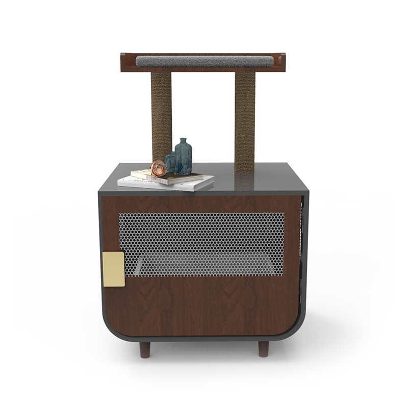 Cage de chats de meubles de salle de lavabo cachée en bois avec armoire à litière