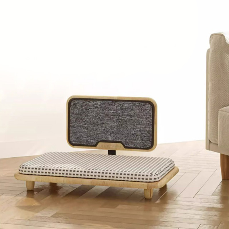 Nid lit de chat en bois massif confortable avec planche à gratter Nid lit de chat en bois massif confortable avec planche à gratter