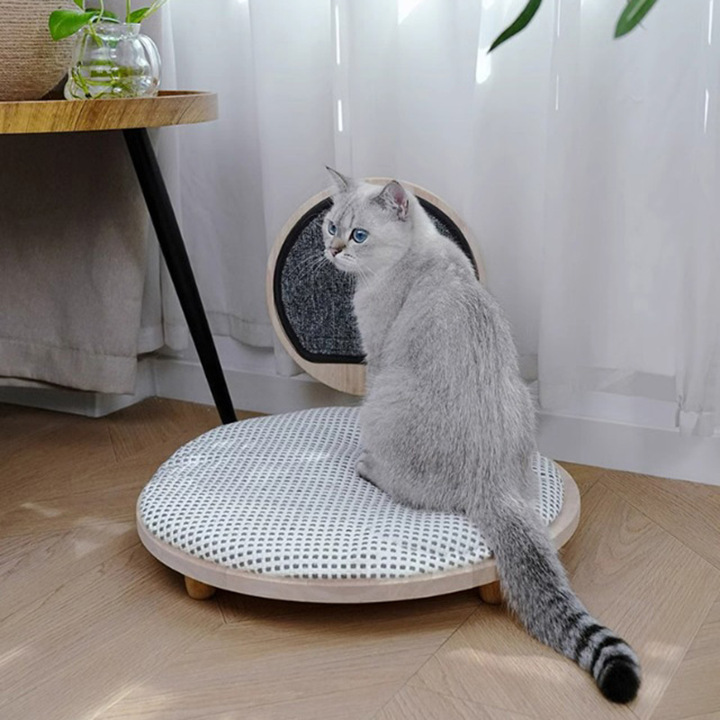 Nid lit de chat en bois massif confortable avec planche à gratter Nid lit de chat en bois massif confortable avec planche à gratter