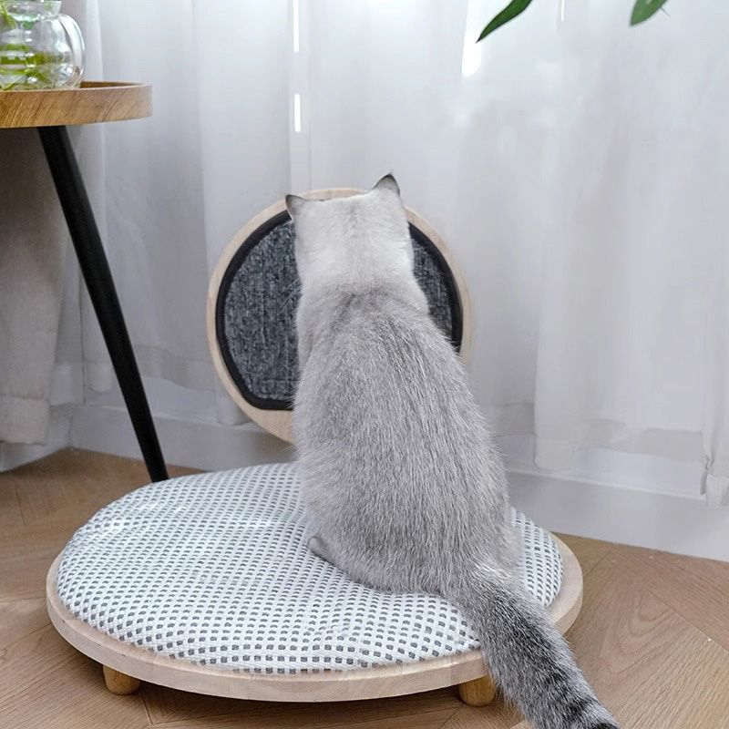 Nid lit de chat en bois massif confortable avec planche à gratter Nid lit de chat en bois massif confortable avec planche à gratter