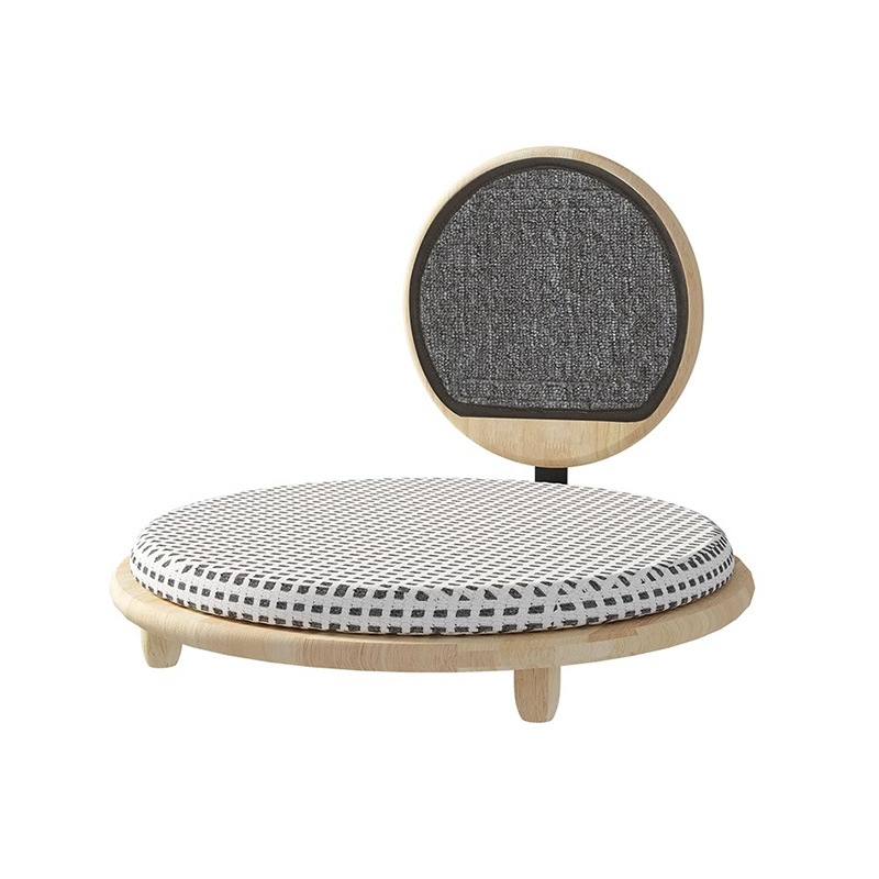 Nid lit de chat en bois massif confortable avec planche à gratter