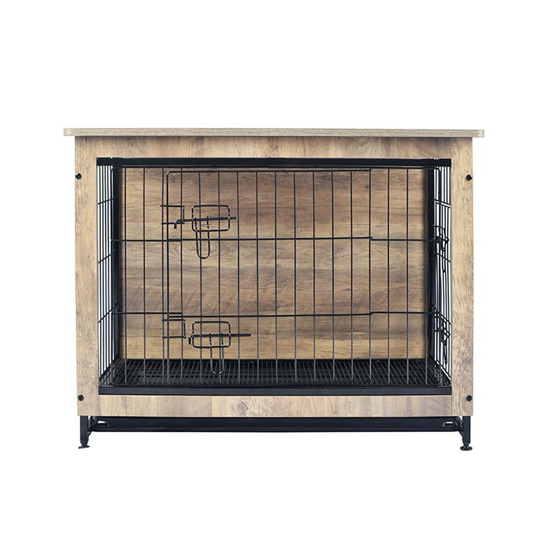 Ivoire caisse de chiens en métal de style grand meuble en bois intérieur ivory