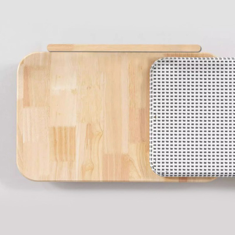 Nid lit de chat en bois massif confortable avec planche à gratter Nid lit de chat en bois massif confortable avec planche à gratter