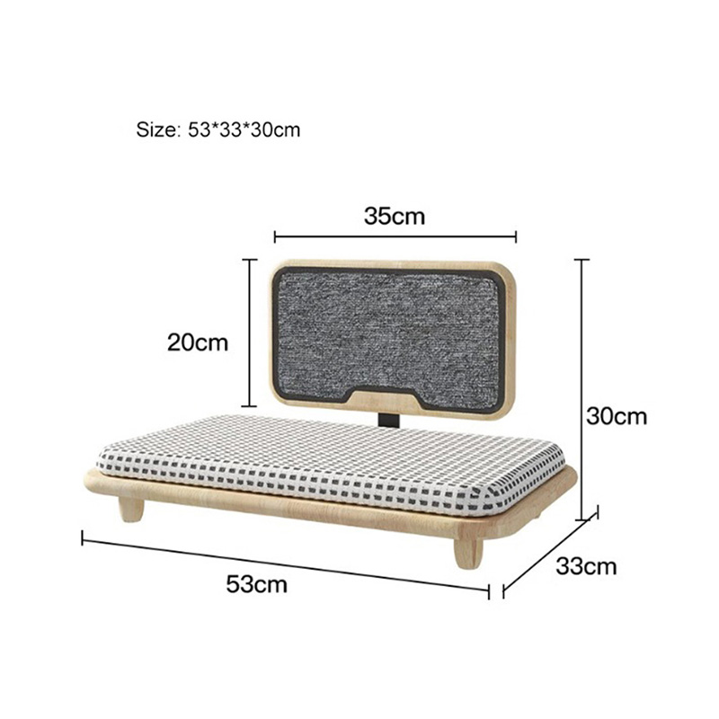 Nid lit de chat en bois massif confortable avec planche à gratter Nid lit de chat en bois massif confortable avec planche à gratter