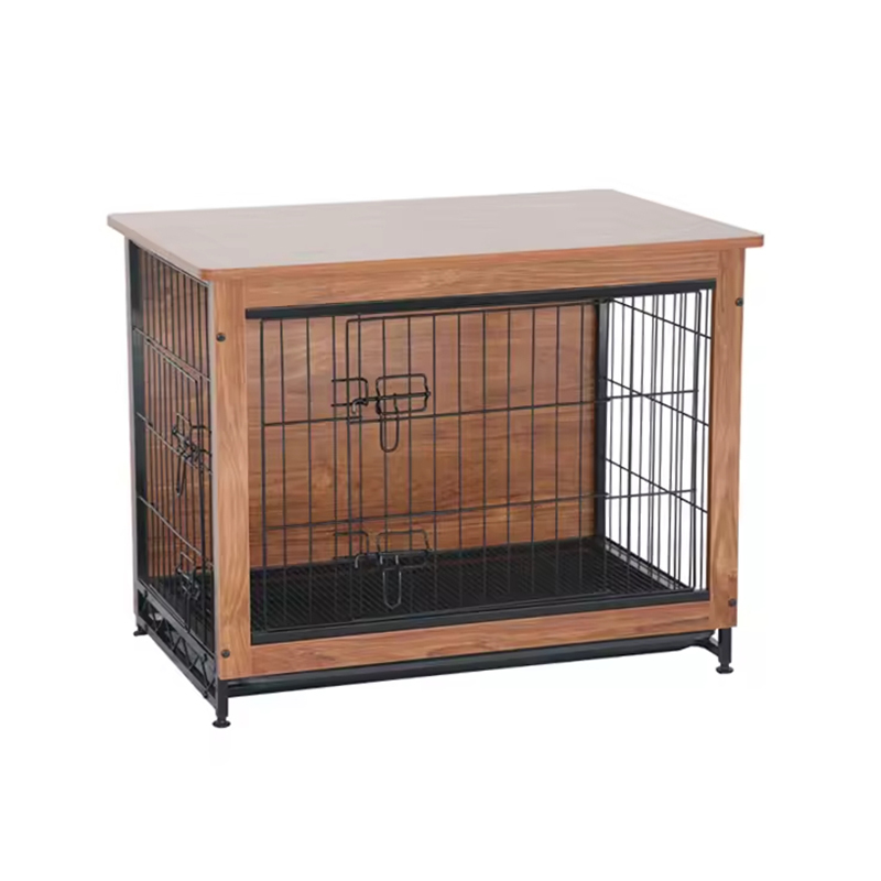 Caisse de chien de style meuble en métal en bois de bois intérieur