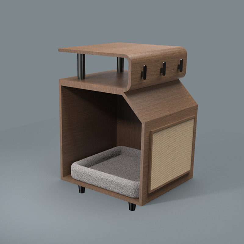 Lits pour animaux de compagnie en bois avec plate-forme de grattage Lits pour animaux de compagnie en bois avec plate-forme de grattage
