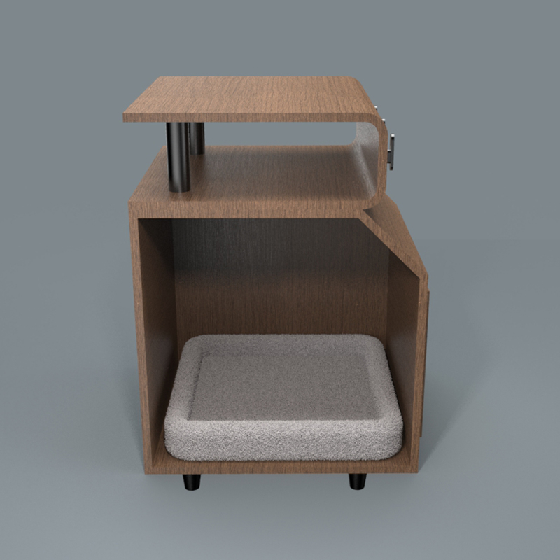 Lits pour animaux de compagnie en bois avec plate-forme de grattage Lits pour animaux de compagnie en bois avec plate-forme de grattage