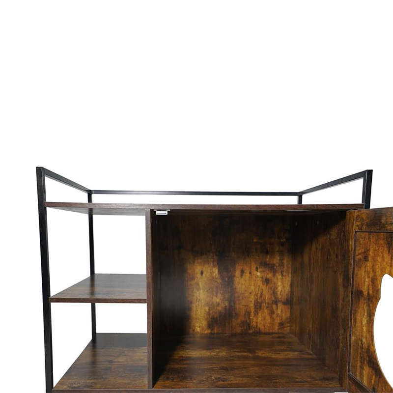 Cage de chats de style meuble avec armoire de litière de l'étagère de rangement Cage de chats de style meuble avec armoire de litière de l'étagère de rangement