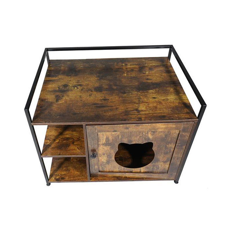 Cage de chats de style meuble avec armoire de litière de l'étagère de rangement Cage de chats de style meuble avec armoire de litière de l'étagère de rangement