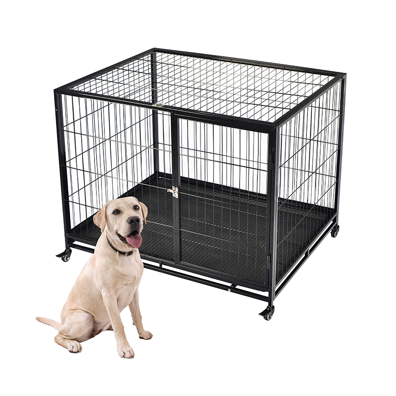 Cage de chiens métalliques à tube en métal empilable de 42 pouces Cage de chiens métalliques à tube en métal empilable de 42 pouces