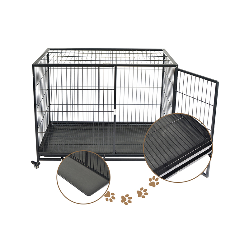 Cage de chiens métalliques à tube en métal empilable de 42 pouces Cage de chiens métalliques à tube en métal empilable de 42 pouces