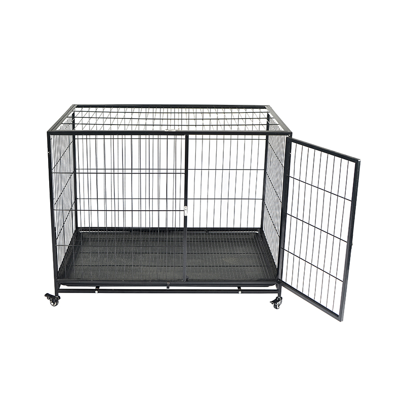Cage de chiens métalliques à tube en métal empilable de 42 pouces Cage de chiens métalliques à tube en métal empilable de 42 pouces