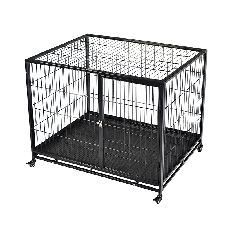 Cage de chiens métalliques à tube en métal empilable de 42 pouces Cage de chiens métalliques à tube en métal empilable de 42 pouces