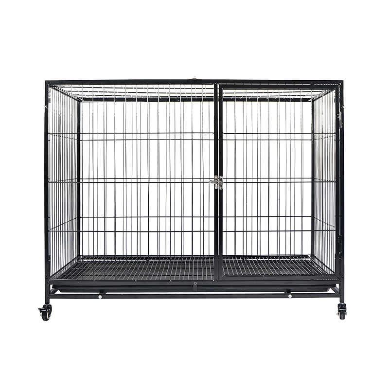 Cage de chiens métalliques à tube en métal empilable de 42 pouces