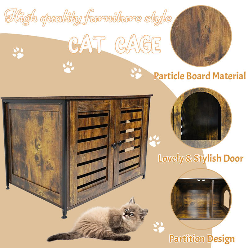 Meuble Style Cats Cage Table d'appoint Armoire avec diviseur Meuble Style Cats Cage Table d'appoint Armoire avec diviseur