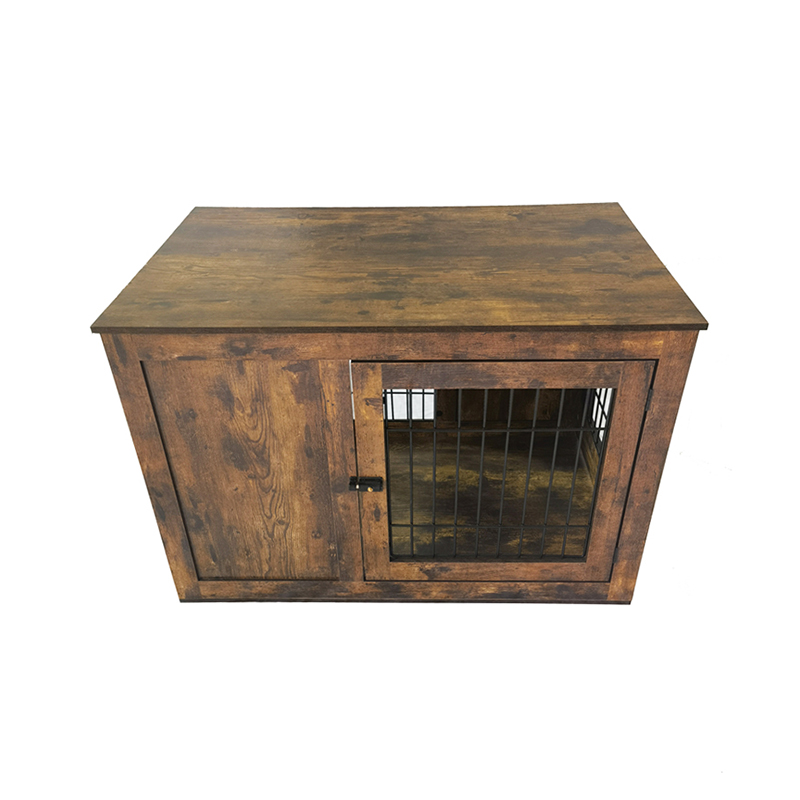 Cage de chiens de style meuble en bois rustique à double porte