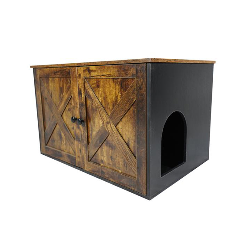 Cage de chats de meubles d'intérieur avec armoire de litière de diviseur Cage de chats de meubles d'intérieur avec armoire de litière de diviseur