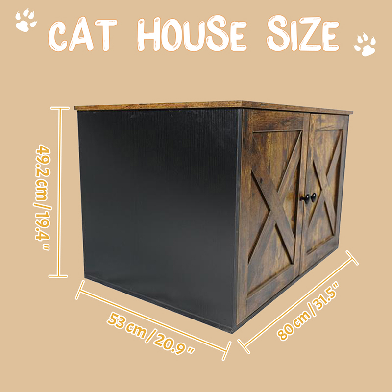 Cage de chats de meubles d'intérieur avec armoire de litière de diviseur Cage de chats de meubles d'intérieur avec armoire de litière de diviseur