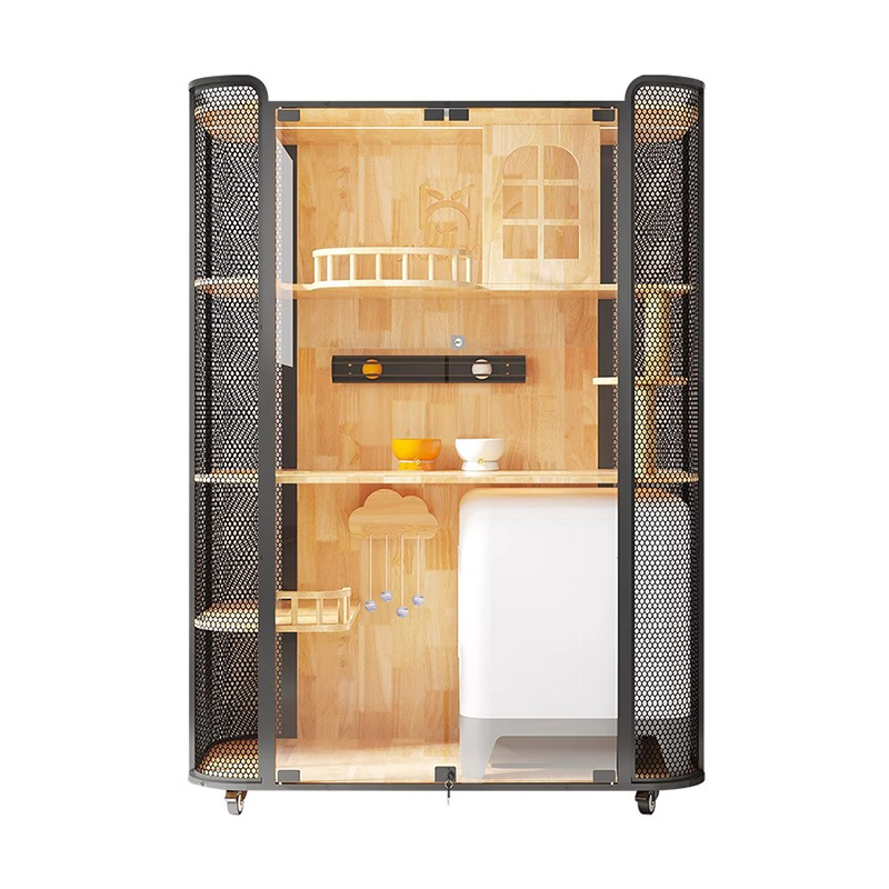 Armoire de maison de chat en caoutchouc cage villa panoramique