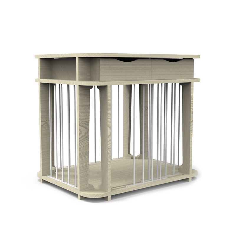 Cage de chiens en métal en bois de style mobilier intérieur beige moderne en bois