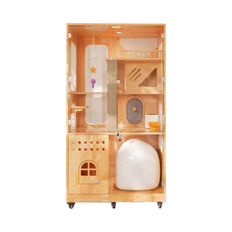 Panoramic Indoor Villa Cage Wood Cat House House